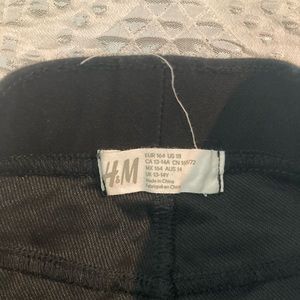 H&M black and neon green jeggings
